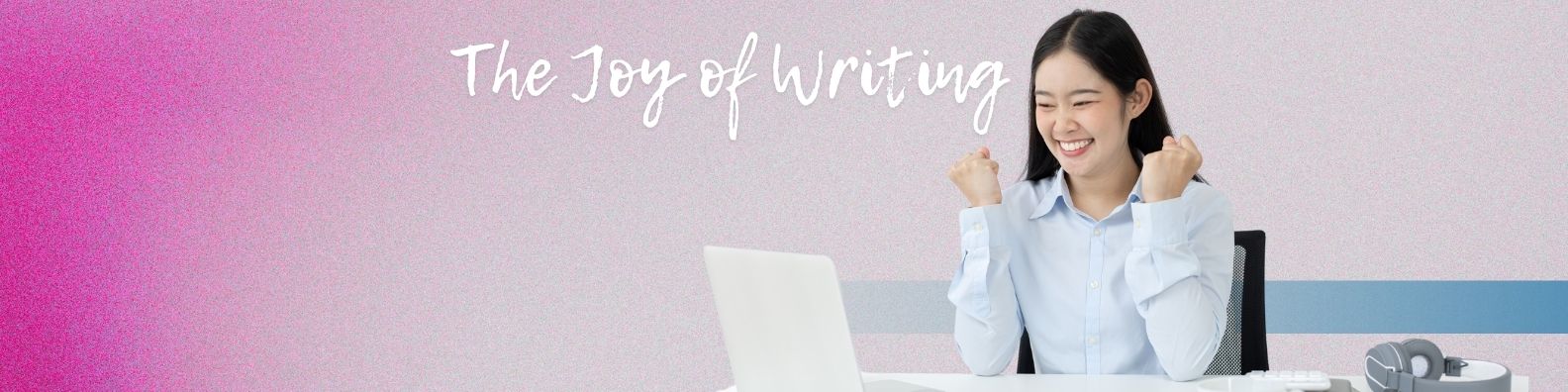 Happy girl at computer